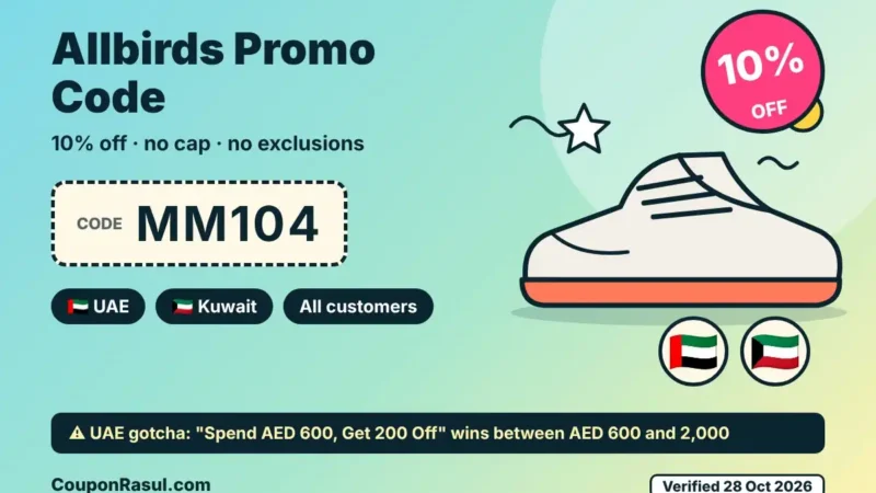 Allbirds Promo Code MM104 — 10% Off in the UAE and Kuwait, and the One Basket Size Where You Should Not Use It
