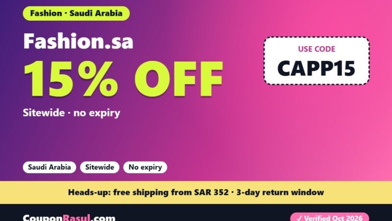 Fashion.sa Promo Code CAPP15 — Four Offers Are Live at Once, and Only One Wins Your Basket
